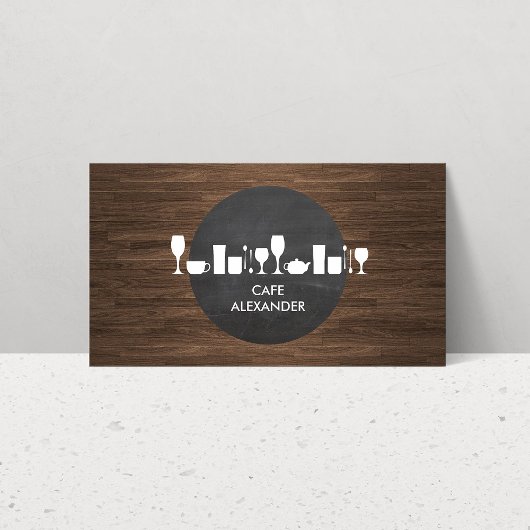 Bakkerij, Bar, Cafe Life op rustieke achtergrond Visitekaartje