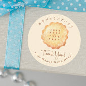 Bakkerij Bedankt Cookie Biscuit Waterverf Rustic Ronde Sticker