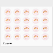Bakkerij Bedankt Croissant Brood Roze Coquette Ronde Sticker (Vel)
