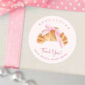 Bakkerij Bedankt Croissant Brood Roze Coquette Ronde Sticker