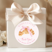 Bakkerij Bedankt Croissant Brood Roze Coquette Ronde Sticker