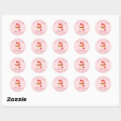 Bakkerij Bedankt Cupcake Cherry Red Waterverf Ronde Sticker (Vel)
