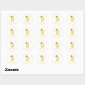 Bakkerij Bedankt Cupcake Lemon Yellow Waterverf Ronde Sticker (Vel)