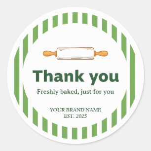 Bakkerij Bedankt Sticker - Aangepast Bakontwerp