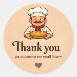 Bakkerij Bedankt Sticker - Aangepast Chef Ontwerp