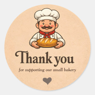 Bakkerij Bedankt Sticker - Aangepast Chef Ontwerp