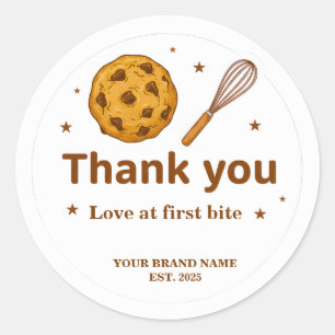 Bakkerij Bedankt Stickers Cookie en Gardeerontwerp