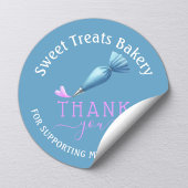 Bakkerij Bedankt voor uw bestelling Elegant Blue Ronde Sticker