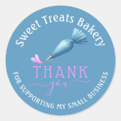 Bakkerij Bedankt voor uw bestelling Elegant Blue Ronde Sticker (Voorkant)