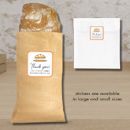 Bakkerij Bedankt voor uw bestelling Vierkante Sticker