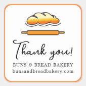 Bakkerij Bedankt voor uw bestelling Vierkante Sticker (Voorkant)