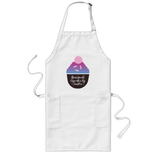Bakkerij Bedrijfs Cupcake Gradiënt Logo Lang Schort (Voorkant)