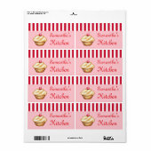 Bakkerij Bedrijfs Keuken Cupcake Cadeauele Labels (Full Sheet)