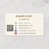 Bakkerij beige cream cake gebak QR code logo Visitekaartje (Achterkant)