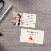 Bakkerij beige crème cake gebak QR code foto Visitekaartje