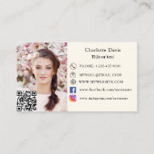 Bakkerij beige crème cake gebak QR code foto Visitekaartje (Achterkant)