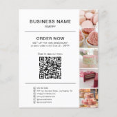 Bakkerij Bestel QR Code Korting Foto Wit Flyer (Voorkant)