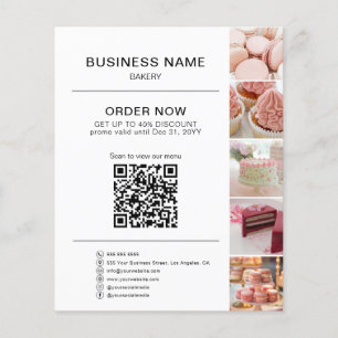 Bakkerij Bestel QR Code Korting Foto Wit Flyer
