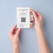 Bakkerij Bestellen QR Code Korting Foto Wit Flyer (Hand)