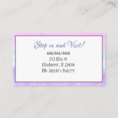 Bakkerij | Birthday Cake Baking Visitekaartje (Achterkant)