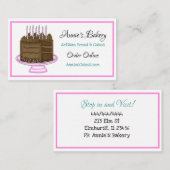 Bakkerij | Birthday Cake | Blauwgroen en roze Visitekaartje (Voorkant / Achterkant)