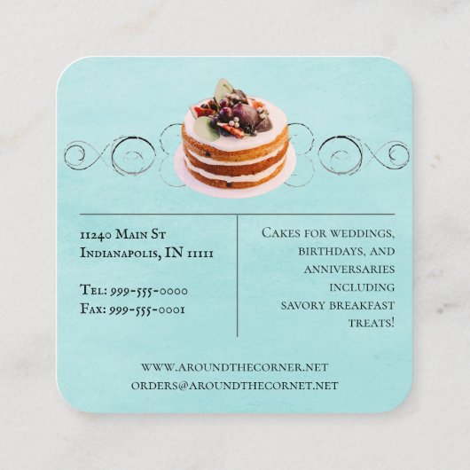 Bakkerij | BLAUWGROEN VISITEKAARTJE (Achterkant)