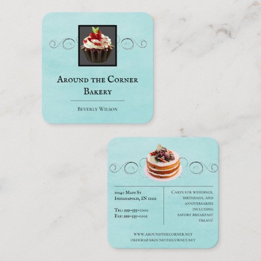 Bakkerij | BLAUWGROEN VISITEKAARTJE (Voorkant / Achterkant)