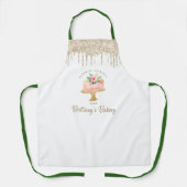 Bakkerij Blush Roze Cake Gold Glitter Drift Desser Schort (Voorkant)