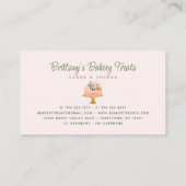 Bakkerij Blush Roze Cake Gold Glitter Drift Desser Visitekaartje (Achterkant)