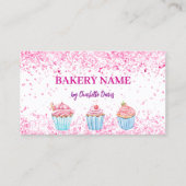 Bakkerij blush roze cupcakes gebak QR code Visitekaartje (Voorkant)