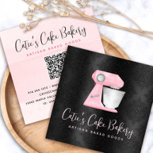 Bakkerij Blush Roze Keukenmixer QR-code op Zwart