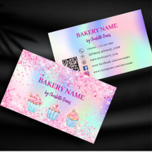 Bakkerij blush roze paarse cupcakes gebak QR code