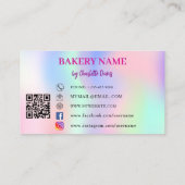 Bakkerij blush roze paarse cupcakes gebak QR code Visitekaartje (Achterkant)