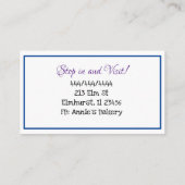 Bakkerij | Botervliegenkoek Visitekaartje (Achterkant)