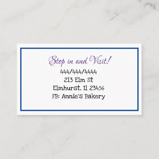 Bakkerij | Botervliegenkoek Visitekaartje (Achterkant)