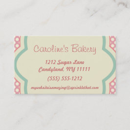 Bakkerij Boutique, Roze polaire dot Visitekaartje