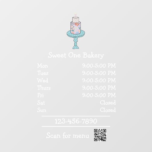 Bakkerij Boutique Zakelijk Raamsticker (Vel)