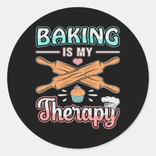 Bakkerij Brood Bake Cake Therapie Gift Idee Ronde Sticker
