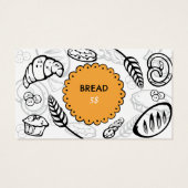 Bakkerij Brood Illustraties Prijs Label Visitekaartje (Achterkant)