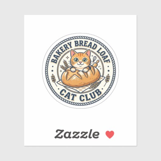 Bakkerij Brood Laag Kat Kat Moeder Cadeau Idee - B Sticker (Vel)