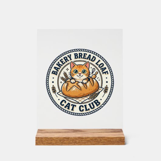 Bakkerij Brood Laib Kat Kat Moeder Cadeau Idee - B Acryl Bord (Voorkant)