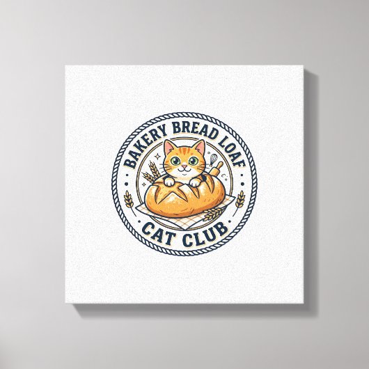 Bakkerij Brood Laib Kat Kat Moeder Cadeau Idee - B Canvas Afdruk (Voorkant)