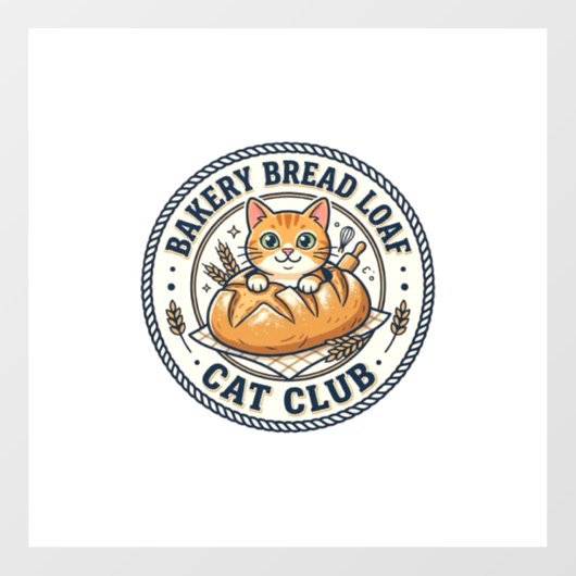 Bakkerij Brood Laib Kat Kat Moeder Cadeau Idee - B Raamsticker (Vel)