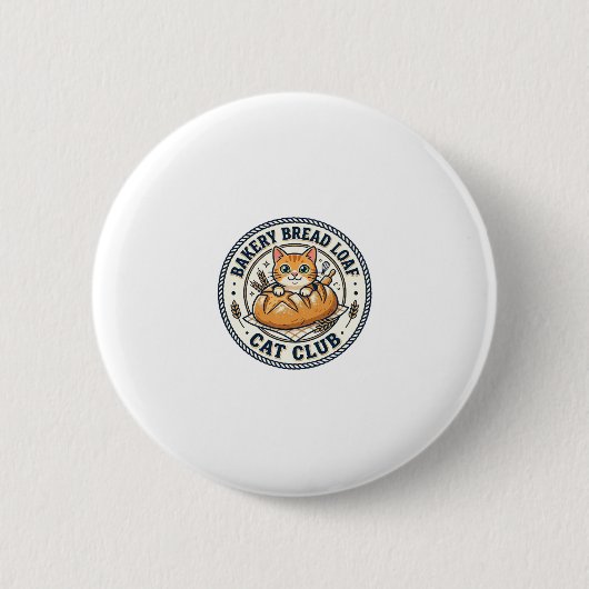 Bakkerij Brood Laib Kat Kat Moeder Cadeau Idee - B Ronde Button 5,7 Cm (Voorkant)