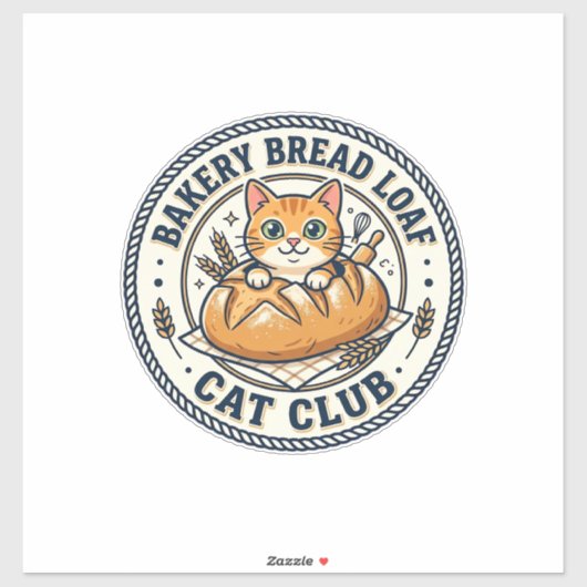Bakkerij Brood Laib Kat Kat Moeder Cadeau Idee - B Sticker (Vel)