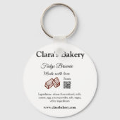 Bakkerij brownie voeg ingrediënten gemaakt met lie sleutelhanger (Achterkant)