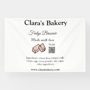 Bakkerij brownie voeg ingrediënten gemaakt met lie spandoek