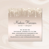 Bakkerij-bruiloft Gold Glitter Drids Vierkante Visitekaartje