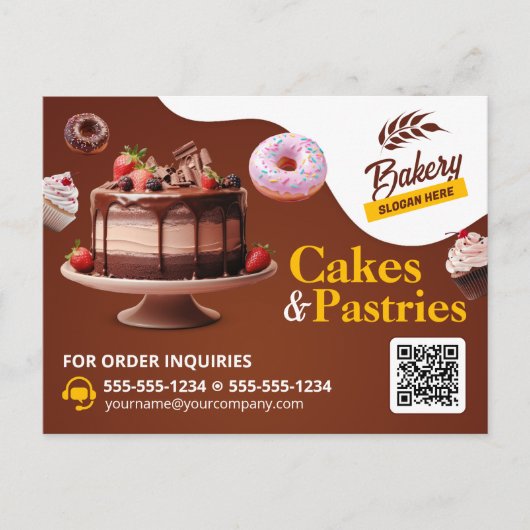 Bakkerij Bruiloft Verjaardag & Jubileum Cake gebak Briefkaart (Voorkant)