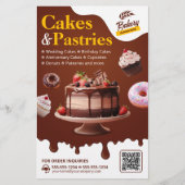 Bakkerij Bruiloft Verjaardag & Jubileum Cake gebak Flyer (Voorkant)